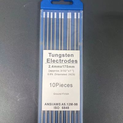 TIG 溶接用消耗品 2.4mm*175mm ホワイトヘッド トルフスタン電極 0.8% ジルコニア化