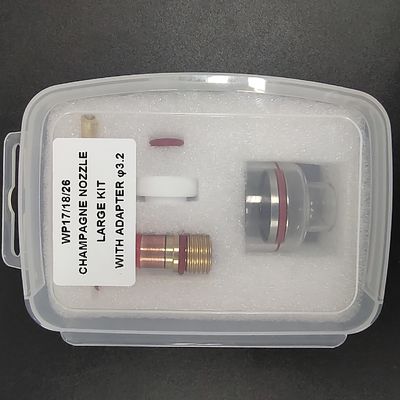 WP-17/18/26 シャンパン 3.2mm Tig ノズル TIG 溶接クォーツ用のアダプタ付き大型キット