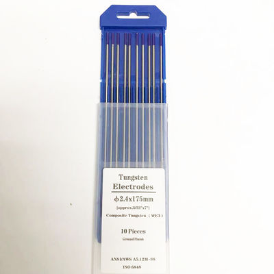 溶接ソリューション ワルフスタン電極 WE3 紫色複合体 3/32 x 7 DC/AC 溶接用