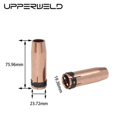 AIR 冷却 MIG MAG ガス溶接ノズル ガスディフューザーの接触先長 75.96mm