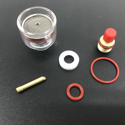 WP-9/20 2.4mm Tig 溶接用品のための大きなシャンパンクリアクォーツノズルキット