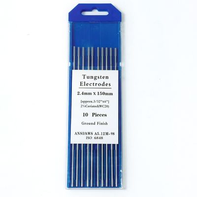 TIG 溶接アクセサリー WC20 DC/AC 稼働電流のグレー 尖端のウランスタン棒