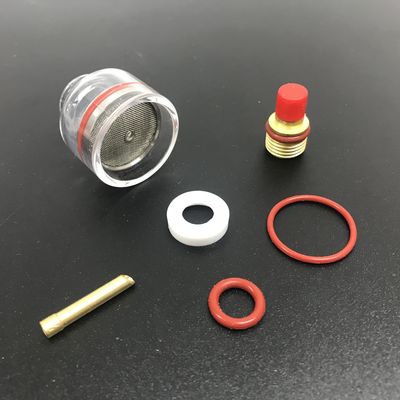 WP-9/20 2.4mm Tig 溶接用品のための大きなシャンパンクリアクォーツノズルキット