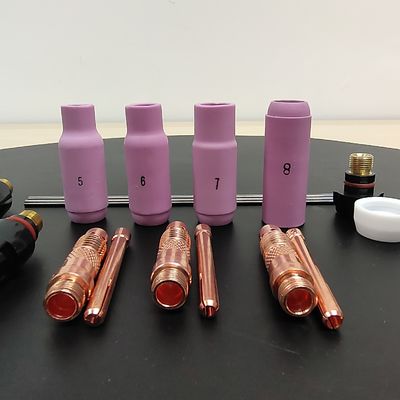上部WP17 18 26-10N 17キット ガスレンズ アルミナノズルバックカップ TIG 溶接用品キット 空気冷却