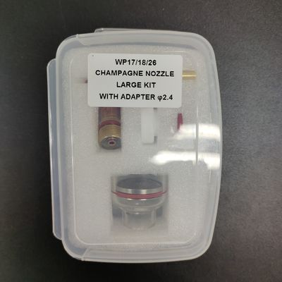 Tig アクセサリー WP-17 18 26 シャンパンノズル アダプタ付き大型キット 2.4mm セラミック