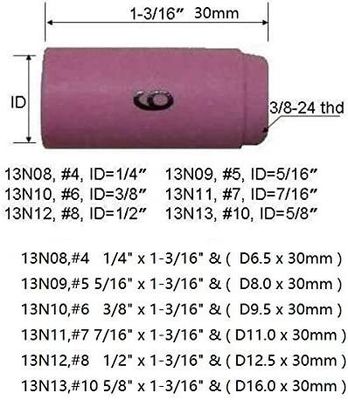 TIG 溶接タッチ SR WP920 24 25 フィット 13N08 13N09 13N10 13N11 13N12 13N13 ノズルカップ 10個