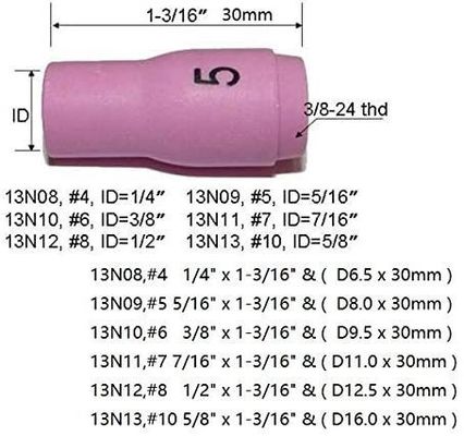 TIG 溶接タッチ SR WP920 24 25 フィット 13N08 13N09 13N10 13N11 13N12 13N13 ノズルカップ 10個