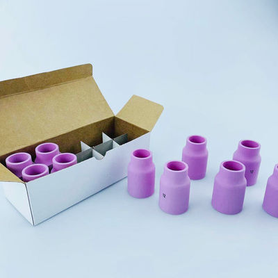10Pcs TIG 溶接器 溶接用のタッチアクセサリー ピンク 大きいガスレンズ カップ アルミナノズル