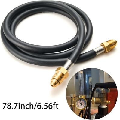 標準 UNF 5/8 インチガスホース アルゴンCO2流量計調節器 6.56フィートホースが含まれています