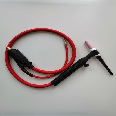 WP-26V-R 35-70 EUプラグ TIG タッチキット ガスバルブ付き空気冷却の溶接銃 200A 黒 赤