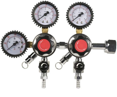 トップページ 醸造 ビール CO2 圧縮安全バルブ付き上部ダブルゲージ調節器