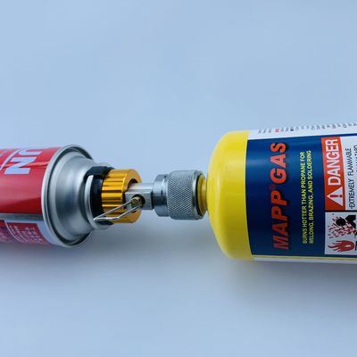 キャンプ用ガスストーブ用LPGブラス変換アダプタ ガスコンバーターキャニスター 交換器 再充填