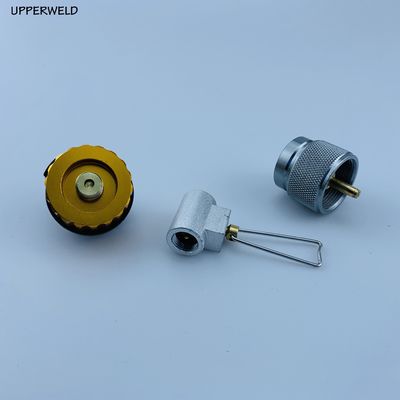 黄色いBBQキャンプストーブバーナー変換のためのアウトドアプロパン小型タンク入力アダプタ