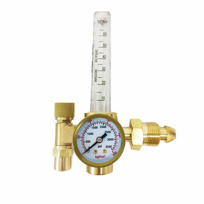 ミニCO2/アルゴン流量計 産業用ガス調節器 黄色い銅製の構造