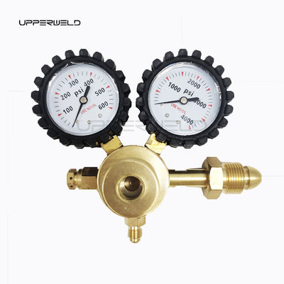 ブラス窒素調節器 0-600PSI CGA580 HVAC 浄化用の入口接続ガス圧力計
