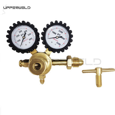 ブラス窒素調節器 0-600PSI CGA580 HVAC 浄化用の入口接続ガス圧力計