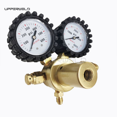 ブラス窒素調節器 0-600PSI CGA580 HVAC 浄化用の入口接続ガス圧力計