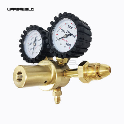 ブラス窒素調節器 0-600PSI CGA580 HVAC 浄化用の入口接続ガス圧力計