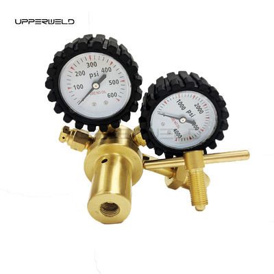 ブラス窒素調節器 0-600PSI CGA580 HVAC 浄化用の入口接続ガス圧力計