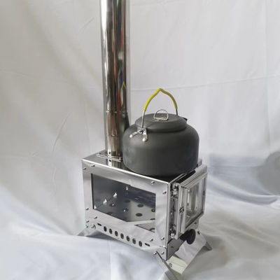 コンパクトで耐久性のある屋外用 デスクトップ用 キャンプ用 薪ストーブ 23*15*17cm 収納サイズ