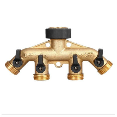オーダーメイド 4 Way Brass Hose Splitter 接続 フィッティング ガーデンホース アダプター コンネクタ