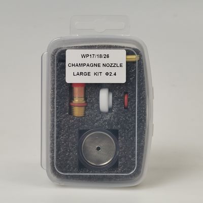 耐久性TIGカップ消耗品 WP17 18 26 TIG 大きいシャンパン クリアノズルキット