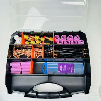 TIG 溶接タッチセット ガスレンズ アルミナノズル ウォルフスタン電極とコレットボディ